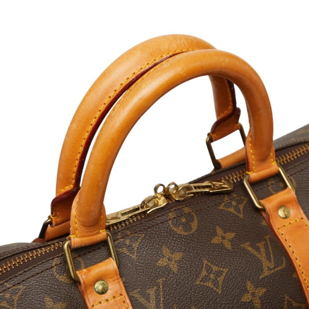 LOUIS VUITTON Brown Monogram Leather Keepall 50 Boston Bag - Picture 8 of 11